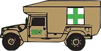 cartoon graphic of an army medic truck
