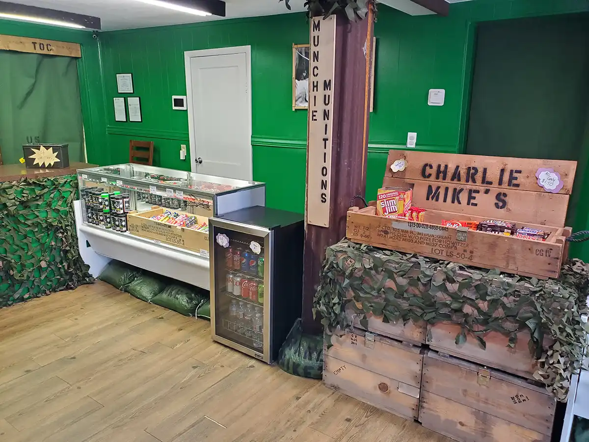 Another interior photo of charlie mike's dispensary showing more products for sale