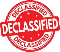 red stamp that says declassified